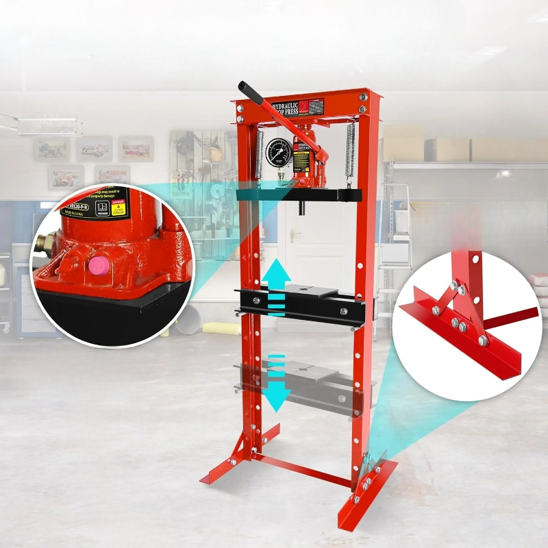 Manual Hydraulic Press 12 Ton - مكبس ورشة هيدروليكي 12 طن بإطار