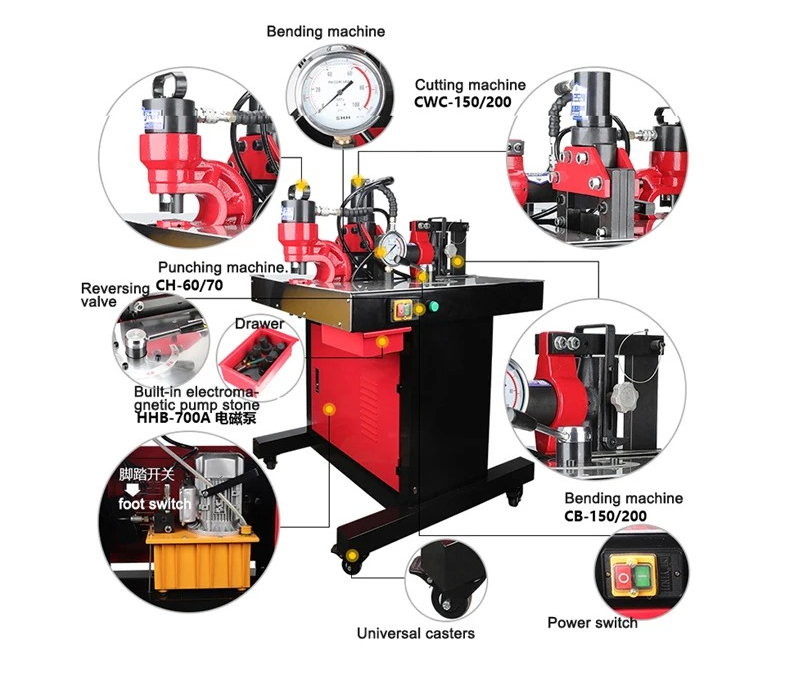 Hydraulic Busbar Punch Machine - آلة معالجة متعددة الوظائف 3 في