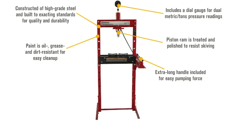 مكبس هيدروليكي عالي الجودة بقو - مراجعة Hydraulic Press 20 Ton Shop Press وسعره