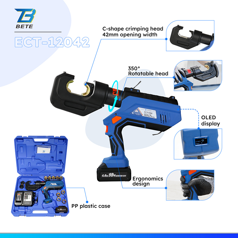 ECT-12042 بطارية 700bar Cu50-4 - مراجعة Hydraulic Crimping Tool 400Mm2 وسعره