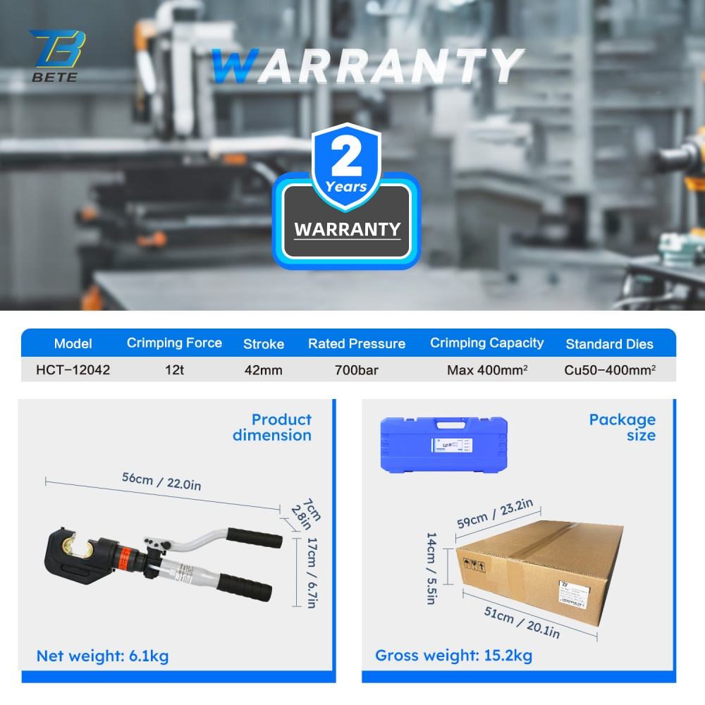 -12042 أداة كبس هيدروليكية يدو - مراجعة Hydraulic Crimping Tool 400Mm2 وسعره