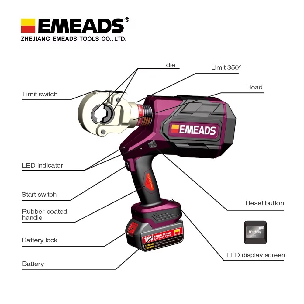 أداة كبس كهربائية هيدروليكية ق - مراجعة Hydraulic Crimping Tool 16-300Mm2 وسعره
