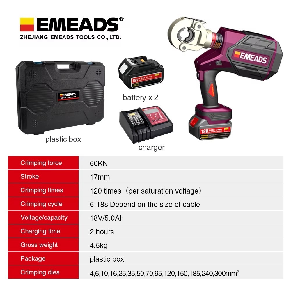 أداة كبس كهربائية هيدروليكية ق - مراجعة Hydraulic Crimping Tool 16-300Mm2 وسعره